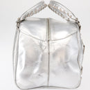 BALENCIAGA Grease Hand Bag Leather Silver 203249 Auth bs30812-5