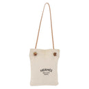 HERMES Aline PM Shoulder Bag cotton Beige Gold Auth bs30813-1