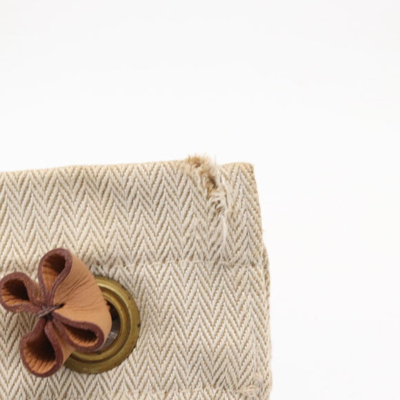 HERMES Aline PM Shoulder Bag cotton Beige Gold Auth bs30813