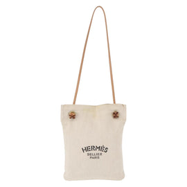HERMES Aline PM Shoulder Bag cotton Beige Gold Auth bs30813 - 0