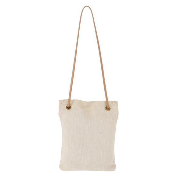 HERMES Aline PM Shoulder Bag cotton Beige Gold Auth bs30813
