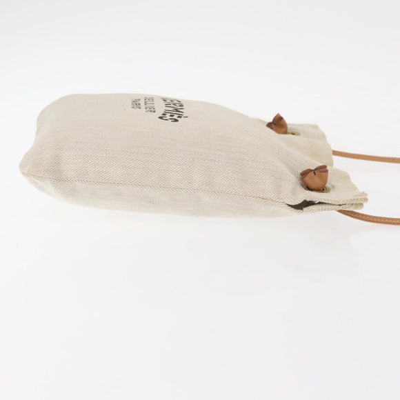 HERMES Aline PM Shoulder Bag cotton Beige Gold Auth bs30813