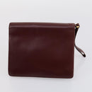 CARTIER Must Line Clutch Bag Leather 2 Set Bordeaux Gold Auth bs30815-11