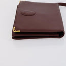 CARTIER Must Line Clutch Bag Leather 2 Set Bordeaux Gold Auth bs30815-12