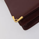 CARTIER Must Line Clutch Bag Leather 2 Set Bordeaux Gold Auth bs30815-16