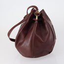 CARTIER Must Line Clutch Bag Leather 2 Set Bordeaux Gold Auth bs30815-4