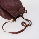 CARTIER Must Line Clutch Bag Leather 2 Set Bordeaux Gold Auth bs30815-5