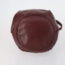 CARTIER Must Line Clutch Bag Leather 2 Set Bordeaux Gold Auth bs30815-7