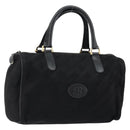 BALENCIAGA Hand Bag Canvas Black Gold Auth bs30816-1