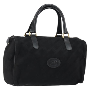 BALENCIAGA Hand Bag Canvas Black Gold Auth bs30816