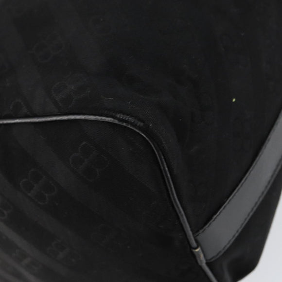 BALENCIAGA Hand Bag Canvas Black Gold Auth bs30816