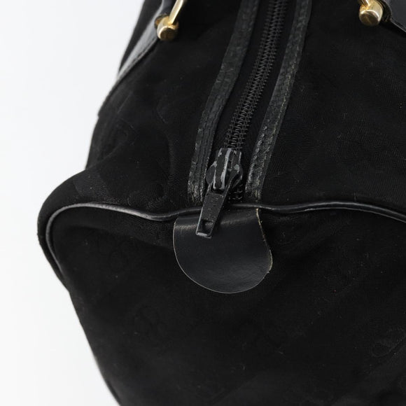 BALENCIAGA Hand Bag Canvas Black Gold Auth bs30816