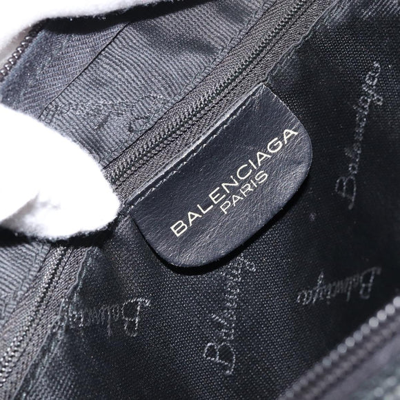 BALENCIAGA Hand Bag Canvas Black Gold Auth bs30816
