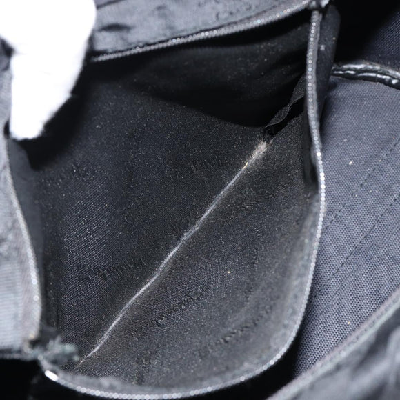 BALENCIAGA Hand Bag Canvas Black Gold Auth bs30816