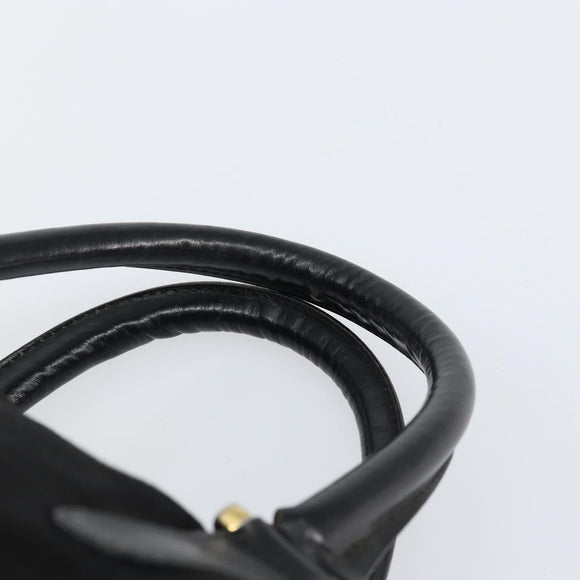 BALENCIAGA Hand Bag Canvas Black Gold Auth bs30816