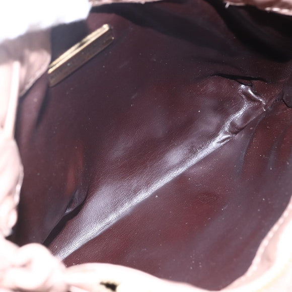 BOTTEGA VENETA INTRECCIATO Shoulder Bag Beige Gold Auth bs30817