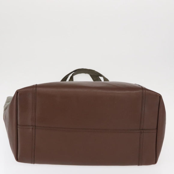 BOTTEGA VENETA INTRECCIATO Hand Bag Leather Khaki Auth bs30818