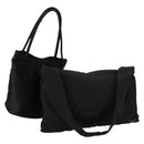 BOTTEGA VENETA Hand Bag Nylon Satin 2 Set Black Auth bs30819-1