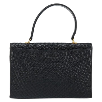 BALLY Hand Bag Leather Black Gold Auth bs30820 - 0