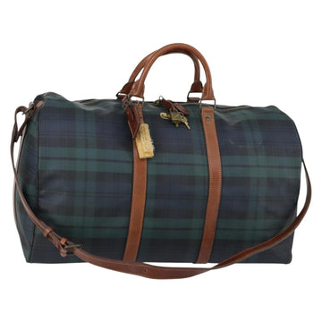 Poro Ralph Lauren Boston Bag Leather PVC Green Auth bs30821