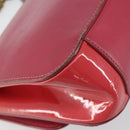 Christian Louboutin Studs Chain Shoulder Bag Enamel Pink Gold Auth bs30823-16