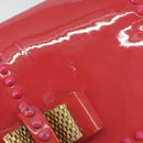 Christian Louboutin Studs Chain Shoulder Bag Enamel Pink Gold Auth bs30823-10