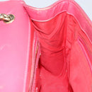 Christian Louboutin Studs Chain Shoulder Bag Enamel Pink Gold Auth bs30823-19