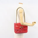 Christian Louboutin Studs Chain Shoulder Bag Enamel Pink Gold Auth bs30823-24