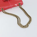 Christian Louboutin Studs Chain Shoulder Bag Enamel Pink Gold Auth bs30823-7