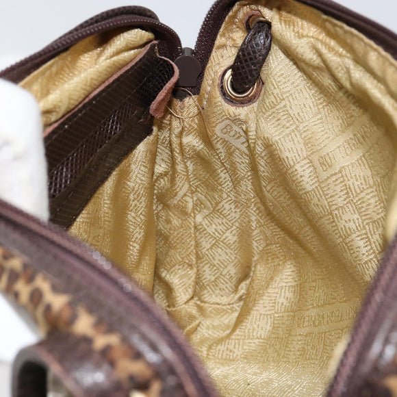 BOTTEGA VENETA Shoulder Bag Nylon Brown Auth bs30824