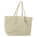 Jimmy Choo Studs Tote Bag Leather Beige Silver Auth bs30825-1