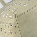 Jimmy Choo Studs Tote Bag Leather Beige Silver Auth bs30825-14