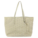 Jimmy Choo Studs Tote Bag Leather Beige Silver Auth bs30825-13
