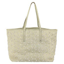 Jimmy Choo Studs Tote Bag Leather Beige Silver Auth bs30825-2
