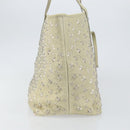 Jimmy Choo Studs Tote Bag Leather Beige Silver Auth bs30825-3
