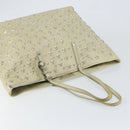 Jimmy Choo Studs Tote Bag Leather Beige Silver Auth bs30825-6