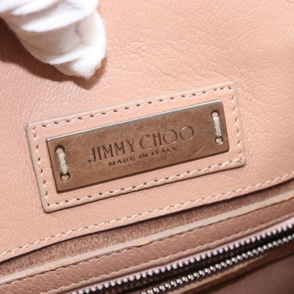 Jimmy Choo Hand Bag Leather 2way Pink Silver Auth bs30826