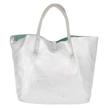 TIFFANY&Co. Hand Bag Leather Silver Auth bs30827 - 0