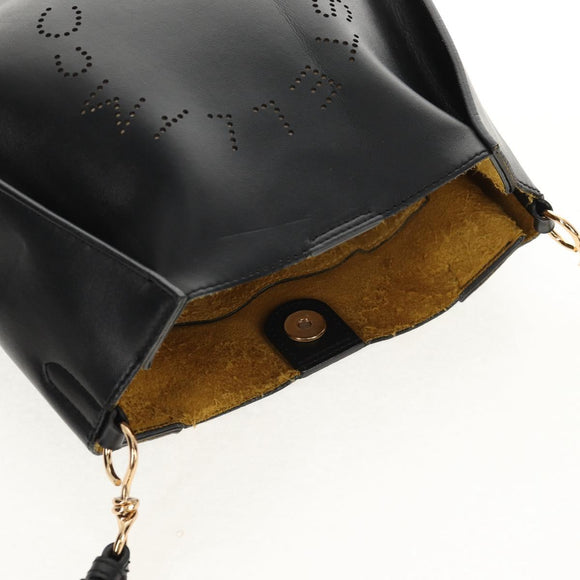 Stella MacCartney Shoulder Bag polyester Black Gold 700073 Auth bs30828