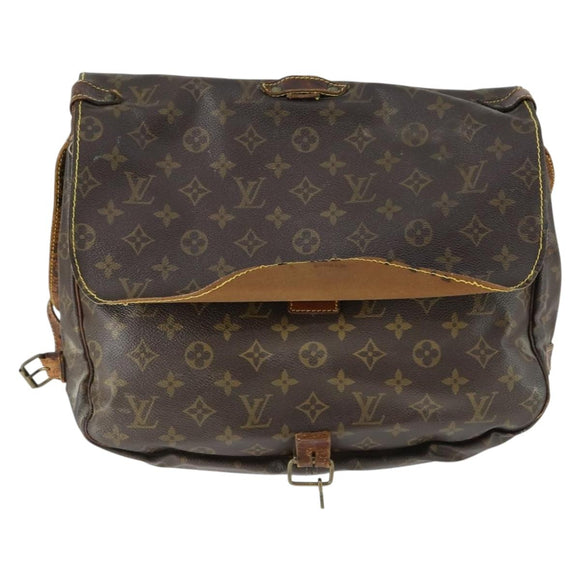 LOUIS VUITTON Monogram Saumur 35 Shoulder Bag M42254 LV Auth bs30831