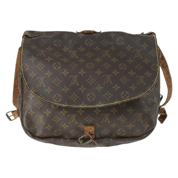 LOUIS VUITTON Monogram Saumur 35 Shoulder Bag M42254 LV Auth bs30831