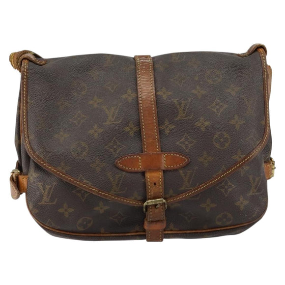 LOUIS VUITTON Monogram Saumur 30 Shoulder Bag M42256 LV Auth bs30833