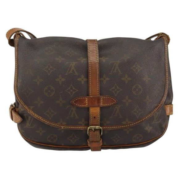 LOUIS VUITTON Monogram Saumur 30 Shoulder Bag M42256 LV Auth bs30833