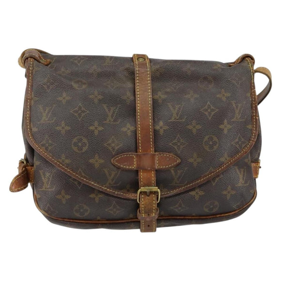 LOUIS VUITTON Monogram Saumur 30 Shoulder Bag M42256 LV Auth bs30834