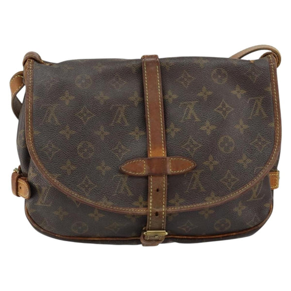 LOUIS VUITTON Monogram Saumur 30 Shoulder Bag M42256 LV Auth bs30834
