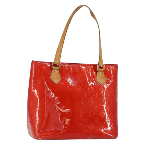 LOUIS VUITTON Monogram Vernis Houston Hand Bag Rouge M91092 LV Auth bs30835