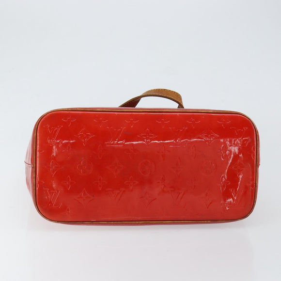 LOUIS VUITTON Monogram Vernis Houston Hand Bag Rouge M91092 LV Auth bs30835