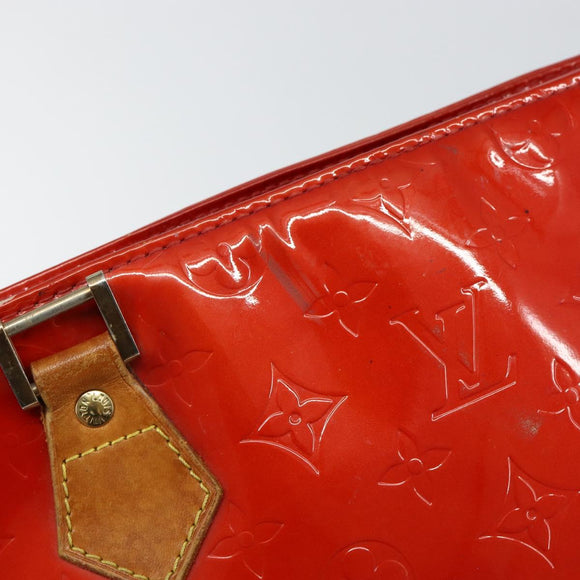 LOUIS VUITTON Monogram Vernis Houston Hand Bag Rouge M91092 LV Auth bs30835