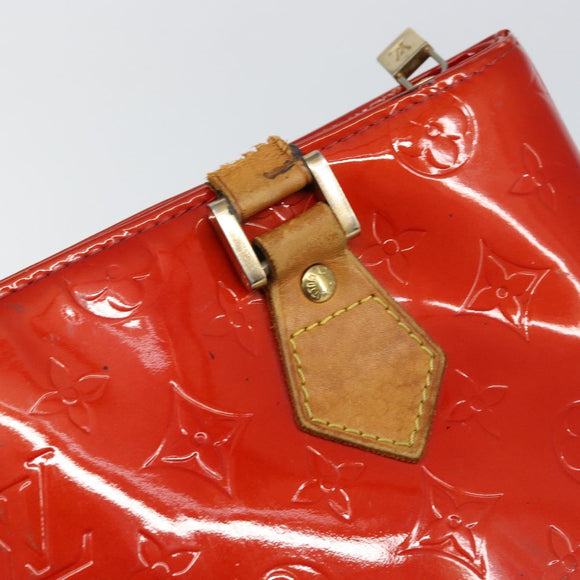 LOUIS VUITTON Monogram Vernis Houston Hand Bag Rouge M91092 LV Auth bs30835