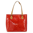 LOUIS VUITTON Monogram Vernis Houston Handtasche Rouge M91092 LV Auth bs30835-13